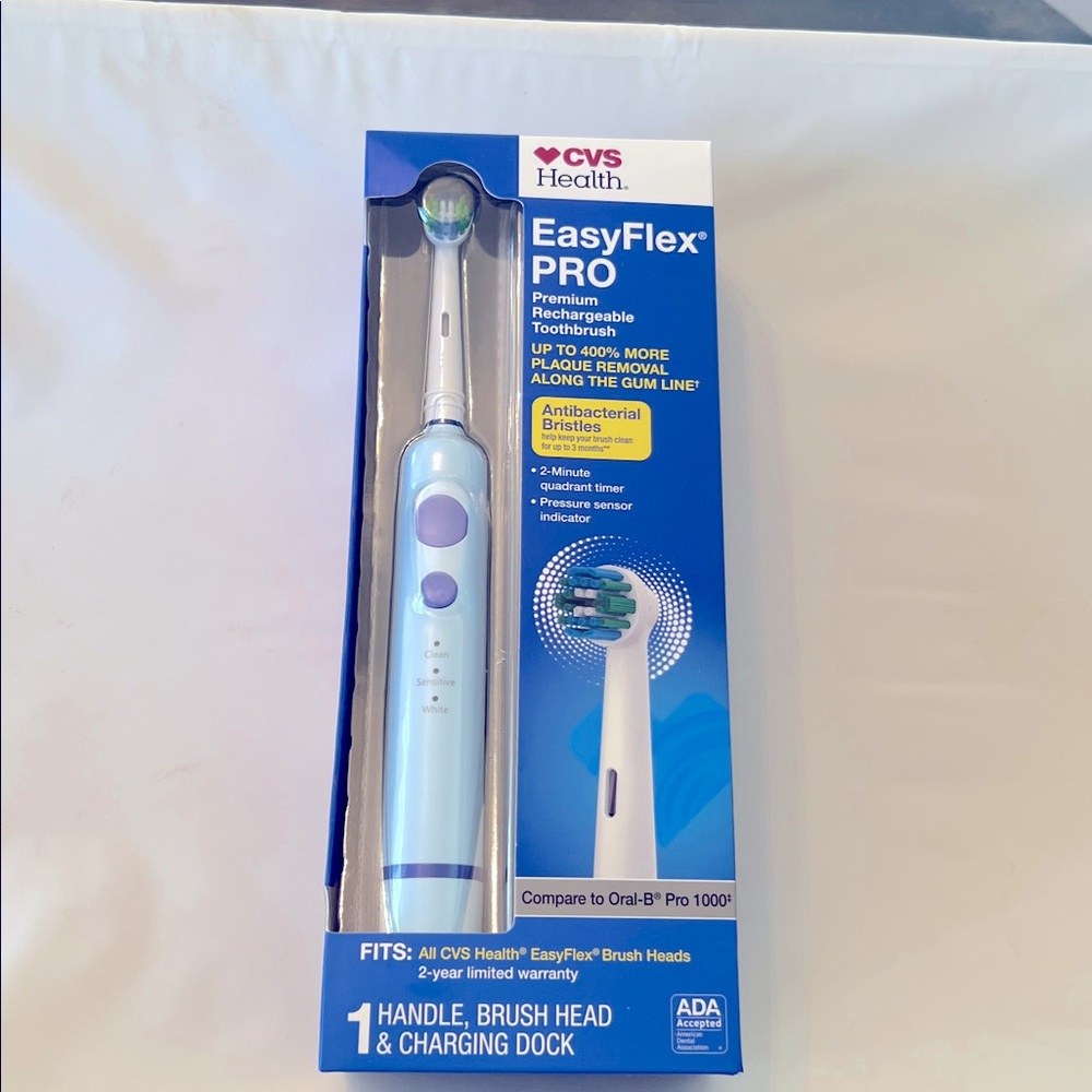 CVS Health Easy-Flex PRO Premium Rechargeable Toothbrush-New in Box